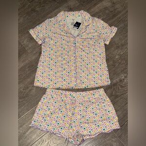 Roller Rabbit x Target Women’s Geo Hearts Short Sleeve pajamas size medium